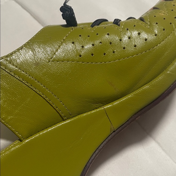 Re-Mix Vintage Shoe Company Greta Avocado Green Wedge Wedged Retro Shoe Size 9 - Picture 12 of 16